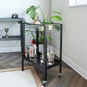 Ver imagem 1 de Bar Carrinho em Aço 2 Prateleiras 3 Ganchos com Rodízios Guarujá 