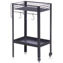 Ver imagem 2 de Bar Carrinho em Aço 2 Prateleiras 3 Ganchos com Rodízios Guarujá 