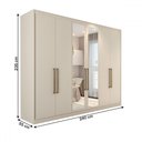 Ver imagem 5 de Guarda-roupa Casal Guarujá 6 Portas 6 Gavetas com Espelho 100% Mdf Off White - Panorama Móveis