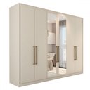 Ver imagem 3 de Guarda-roupa Casal Guarujá 6 Portas 6 Gavetas com Espelho 100% Mdf Off White - Panorama Móveis
