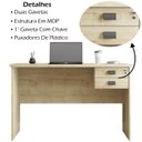 Ver imagem 3 de Mesa Para Escritorio 120x74 2 Gavetas 127073 Nature Mobel