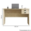 Ver imagem 4 de Mesa Para Escritorio 120x74 2 Gavetas 127073 Nature Mobel