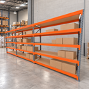Ver imagem 1 de Mini Porta Pallet 200 Kg por Nivel Inicial +2 Continuação com 5 Niveis Laranja com Mdf Cru