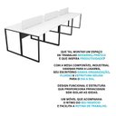 Ver mais imagens de Escrivaninha Mesa Escritório 6 Lugares 360cm Industrial Branco