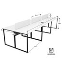 Ver imagem 3 de Escrivaninha Mesa Escritório 6 Lugares 360cm Industrial Branco