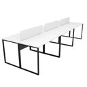 Ver imagem 2 de Escrivaninha Mesa Escritório 6 Lugares 360cm Industrial Branco