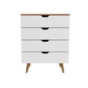 Ver imagem 3 de Cômoda Quarto 4 Gavetas Amêndoa e Branco