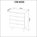 Ver imagem 4 de Cômoda Quarto 4 Gavetas Amêndoa e Branco