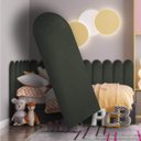 Ver imagem 2 de Kit 8 Placas Cabeceira Nuvem Estofada para Cama Queen - Módulo 20cm X 60cm:verde