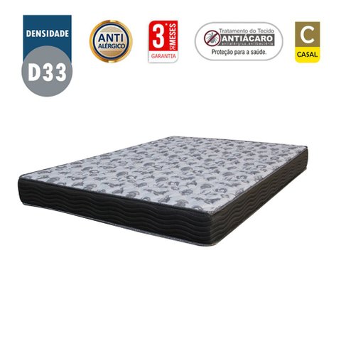 Colchão Casal Sp Móveis Espuma D33 Bordado (14x138x188)