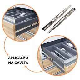 4 Corrediças Telescópica Light Trilho de Gaveta 25kg Par 35cm - 2 Pares - 4
