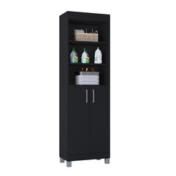 Armário Multiuso Versati Preto com 2 Portas para Lavanderia com Design Moderno Poquema - 3