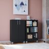 Armário Multiuso Versati Preto com 2 Portas para Lavanderia com Design Moderno Poquema - 2