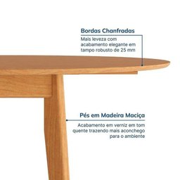 Kit Mesa de Jantar Extensível Redonda Tarsila e 4 Cadeiras Jandaia CabeCasa MadeiraMadeira - 7