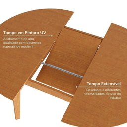 Kit Mesa de Jantar Extensível Redonda Tarsila e 4 Cadeiras Jandaia CabeCasa MadeiraMadeira - 9