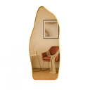 Ver imagem 7 de Espelho Orgânico Magnus 90x40cm com Moldura Dourada – Design Moderno para Quarto, Banheiro e Sala