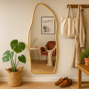 Ver imagem 6 de Espelho Orgânico Magnus 90x40cm com Moldura Dourada – Design Moderno para Quarto, Banheiro e Sala