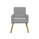 Ver imagem 2 de Poltrona Cadeira Decorativa c/ Costas Vazadas Camila Pés Palito Suede Cinza - LM DECOR