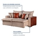 Ver imagem 6 de Sofa Cama Retratil Verona 220cm Kc Rei de Casa Linho Bege/Marrom