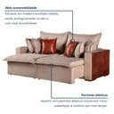 Ver mais imagens de Sofa Cama Retratil Verona 220cm Kc Rei de Casa Linho Bege/Marrom