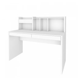 Escrivaninha com Painel France 2 Gavetas 135cm Artany Branca - 2