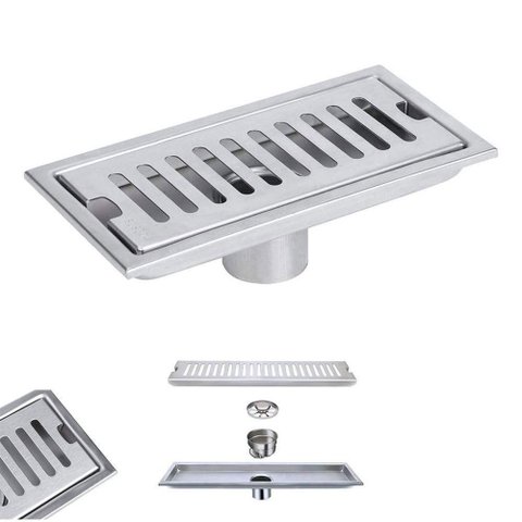Ralo Linear 30cm Aço Inox Banheiro Area Externa Anti Odor Anti Inseto Piscina Lavabo Quintal