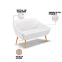 Ver imagem 5 de Kit 01 Namoradeira 02 Lugares e 02 Poltronas Giratória Giovana Corino Branco Base Madeira MA30 - D