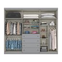 Ver imagem 3 de Cômoda e Guarda Roupa Casal 6 Portas Americano Cinza – Henn