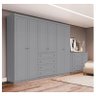 Cômoda e Guarda Roupa Casal 6 Portas Americano Cinza – Henn - 6