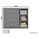 Ver imagem 5 de Cômoda e Guarda Roupa Casal 6 Portas Americano Cinza – Henn