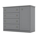 Ver imagem 4 de Cômoda e Guarda Roupa Casal 6 Portas Americano Cinza – Henn