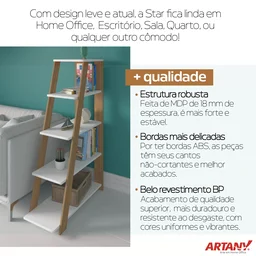 Estante Escada Multiuso para Livros 5 Prateleiras 134cmx82cm - 10