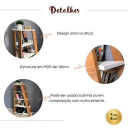 Estante Escada Multiuso para Livros 5 Prateleiras 134cmx82cm - 19