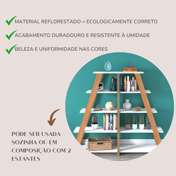 Estante Escada Multiuso para Livros 5 Prateleiras 134cmx82cm - 16