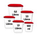 Ver imagem 3 de Jogo Kit Conjunto 5 Potes Porta Mantimentos Temperos C/tampa Uninjet