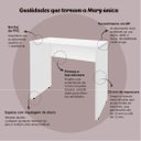 Ver imagem 5 de Escrivaninha Mesa Escritório Pequena Mary Home Office 90,8cm Branco Artany