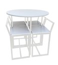 Ver imagem 1 de Mesa Prime 4 Cadeiras Branco/Branco Redonda BF Decor Prime Compacta