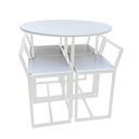 Ver imagem 1 de Mesa Prime 4 Cadeiras Branco/Branco Redonda BF Decor Prime Compacta
