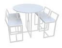 Ver imagem 2 de Mesa Prime 4 Cadeiras Branco/Branco Redonda BF Decor Prime Compacta