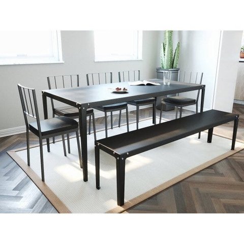 Banco em Aço sem Enconsto 4 Lugares Rio 