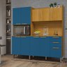 Armário e Balcão de Cozinha Jean Cinamomo e Azul Turquesa - 2