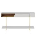 Ver imagem 2 de Aparador para Sala de Estar 1 Porta 135cm Pés Industrial Dourado Mosele C04 Off White Matte Freij