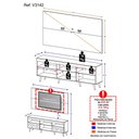 Ver imagem 5 de Rack com Painel e Suporte TV 65" Retrô com Espelho Flórida Multimóveis V3142