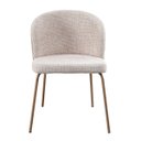 Ver imagem 1 de Cadeira com Assento Estofado e Base em Aço Carbono com Pintura Epóxi – Ana Exclusiva Linho Aveludado