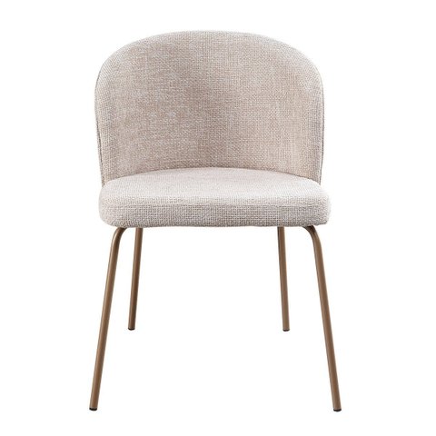 Cadeira com Assento Estofado e Base em Aço Carbono com Pintura Epóxi – Ana Exclusiva Linho Aveludado