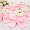 Ver imagem 1 de Fita Aramada Rosa Bebê Pelúciada Páscoa 6,3cm 2,7m Kit 4pçs