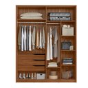 Ver imagem 4 de Guarda Roupa Casal Attore 4 Portas Nogueira/nude Prime - Demartêz