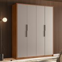 Ver imagem 3 de Guarda Roupa Casal Attore 4 Portas Nogueira/nude Prime - Demartêz