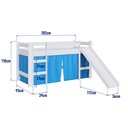 Ver imagem 5 de Cama Infantil Elevada com Escorregador e Cortina