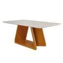 Ver imagem 1 de Mesa de Jantar Moderna Madeira Maciça com Vidro 2,40x1,10m - Obsidiana - Harmonia Salas